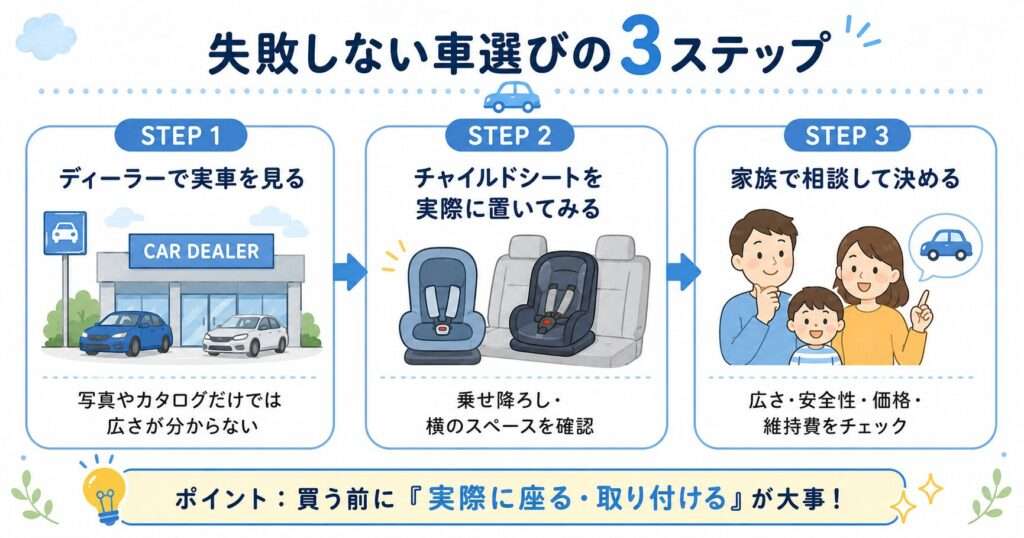 最適な車種を見つける3ステップ