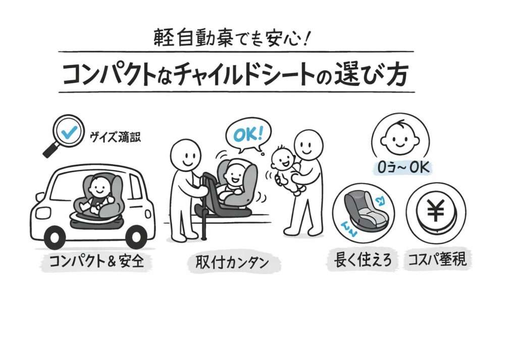 軽自動車でも安心！コンパクトなチャイルドシートの選び方