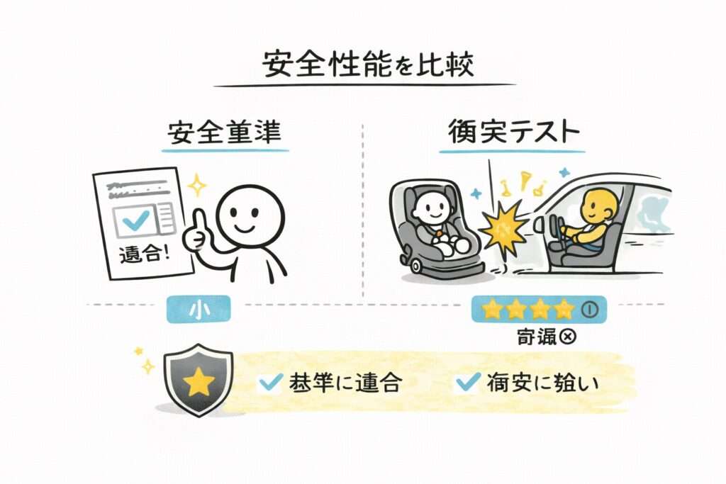 安全性能（安全基準・衝突試験）を比較