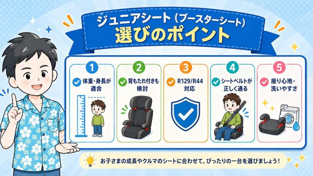ジュニアシート(ブースターシート)選びのポイント
