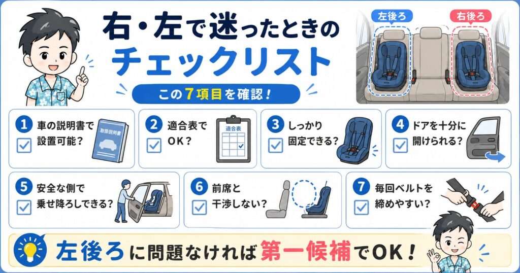 後部座席の右・左で迷ったときのチェックリスト