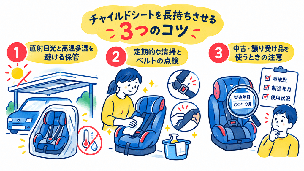 チャイルドシートの寿命を縮める使い方|長持ちさせる3つのコツ