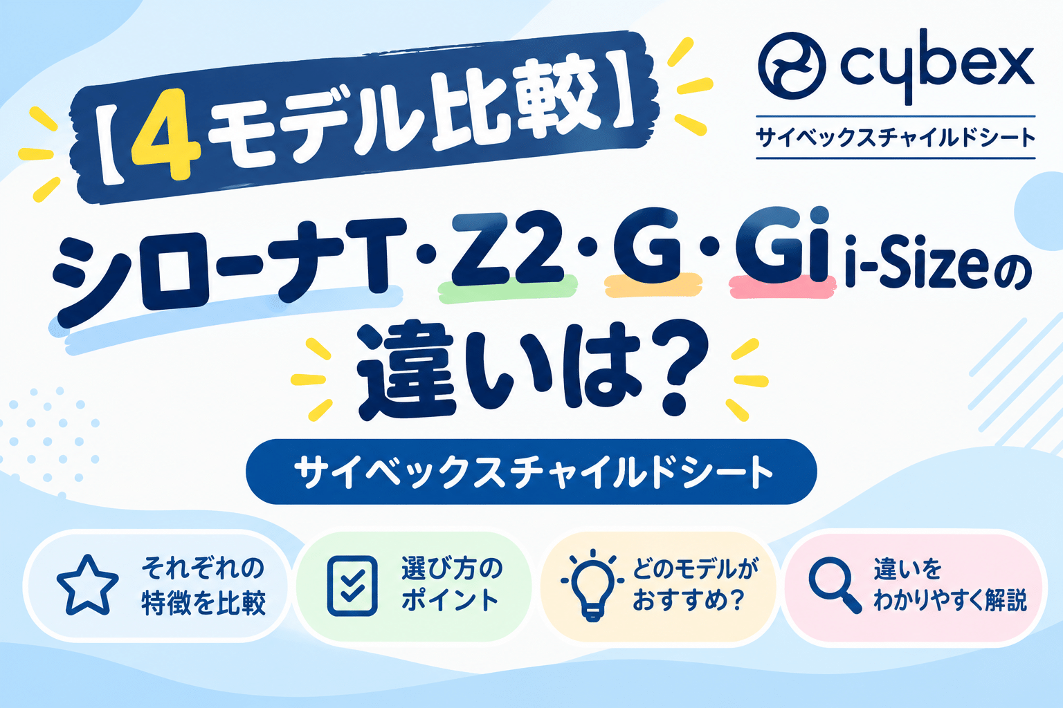 【4モデル比較】シローナT・Z2・G・Gi i-Sizeの違いは?サイベックスチャイルドシート